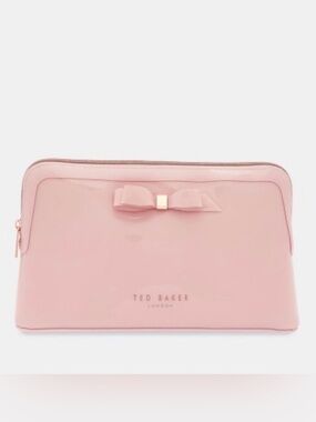 Ted Baker Soft Pink Bow Zip Cosmetic Case